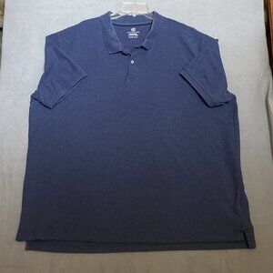 COVINGTON Mens 3XL Short Sleeve Polo Shirt Grey Blue Color Cotton Golf Casual